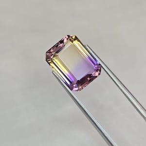 Finest Quality Natural Ametrine, 6.08 Cts 12.7x9.7 mm Emerald Cut Faceted Loose Gemstone Ametrine. (Loupe Clean)  #B50.16