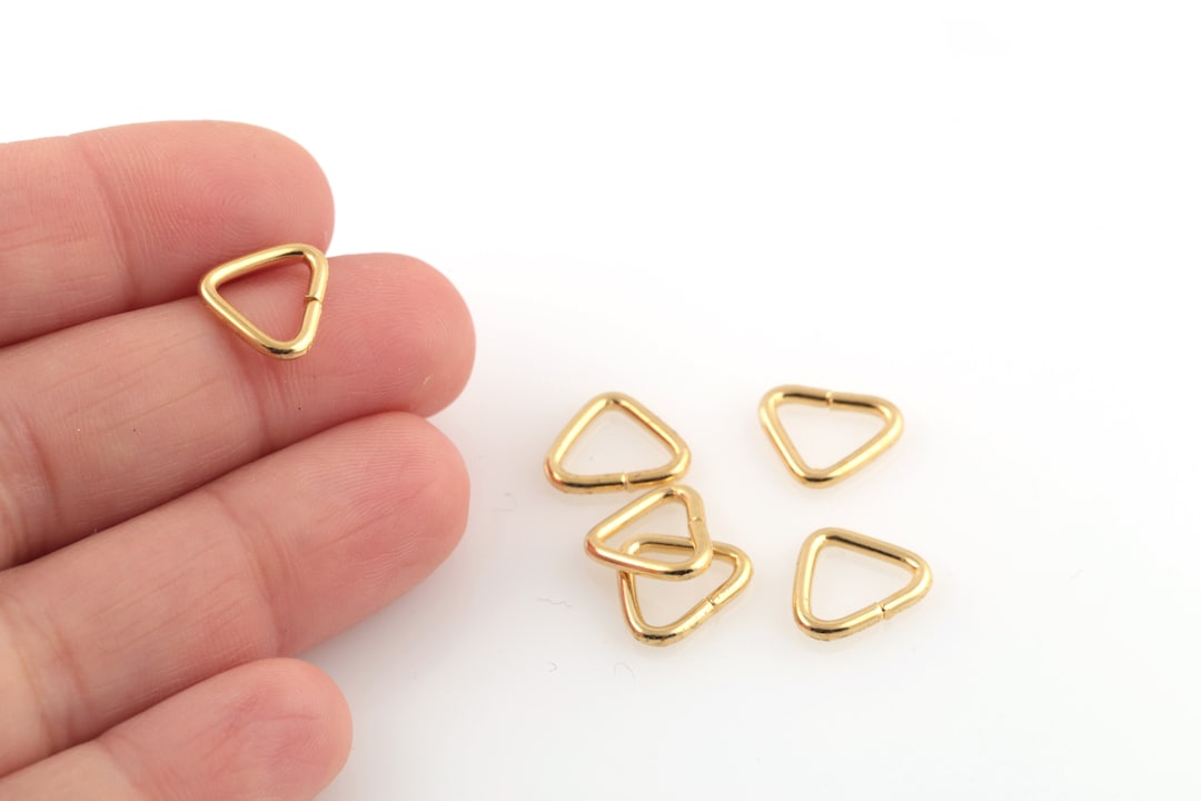 24k Gold Plated Triangle Jump Rings, Jump Rings, Triangle Connector