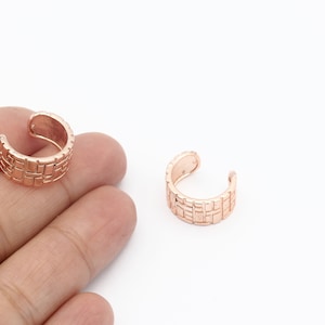 Rose Gold Plated Ear Cuff, Patterned Ear Cuff, Hoop Ear, Rose Gold Plated Hoop Ear Cuff, Earrings Findings, Jewelry Supplier, 14mm, CP-11