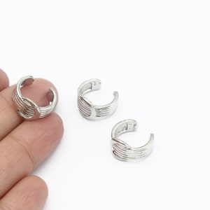 Rhodium Plated Buckle-Look Ear Cuff, Patterned Ear Cuff, Hoop Ear, Hoop Ear Cuff, Earrings Findings, Jewelry Supplier, 14mm, CP-23
