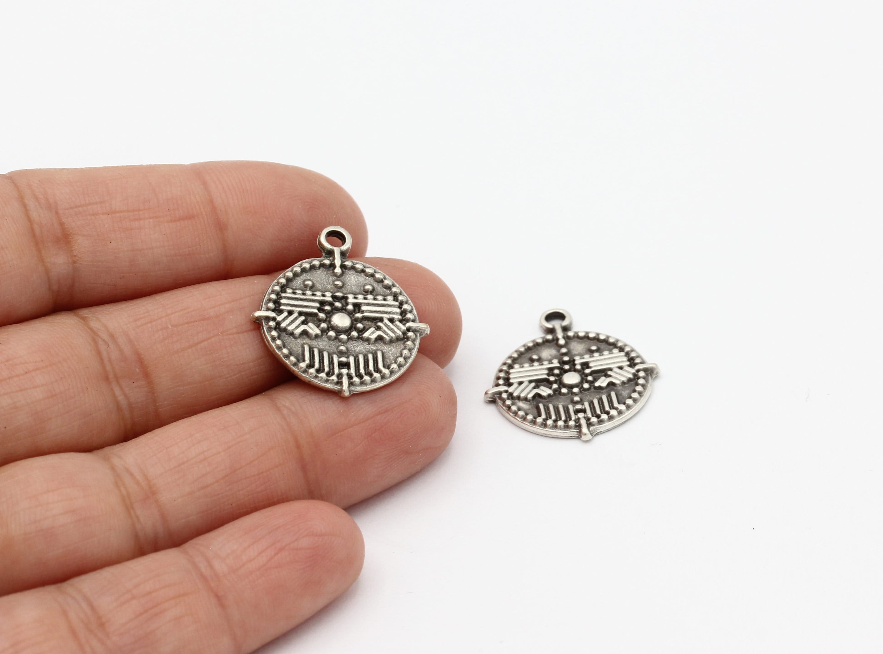 Pendentif Ancien En Argent Massif 925 - Médaillon Ou Breloque Créateur, Occasion