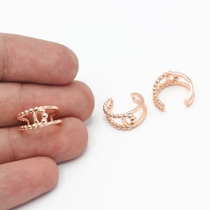 Rose Gold Plated Ball Ear Cuff, Ear Cuff, Hoop Ear Cuff, Cartilage Earrings, Rose Gold Plated Ear Cuff, Earrings Findings, 14mm, CP-174