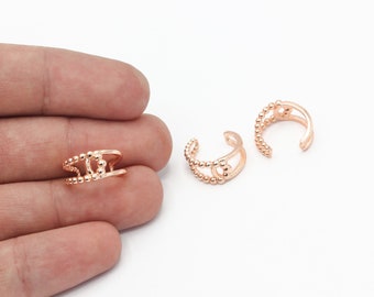 Rose Gold Plated Ball Ear Cuff, Ear Cuff, Hoop Ear Cuff, Cartilage Earrings, Rose Gold Plated Ear Cuff, Earrings Findings, 14mm, CP-174