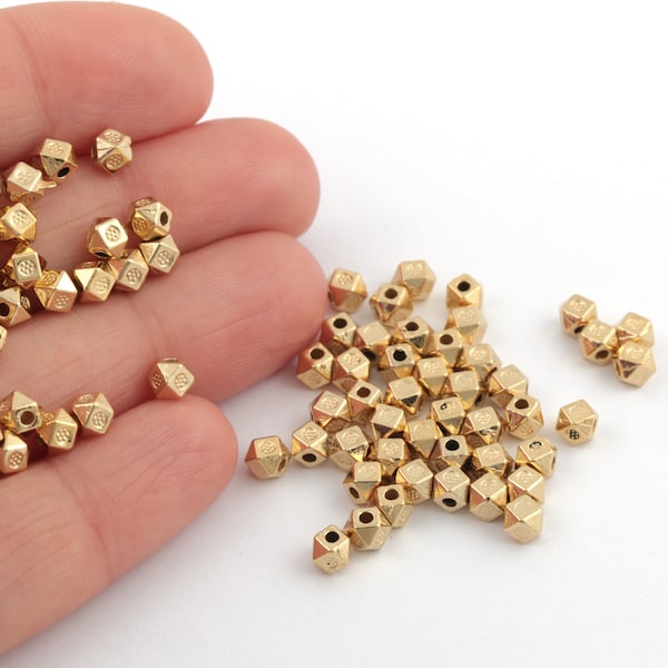 24k Shiny Gold Plated Triangle Beads, Tiny Triangle Spacer Beads, Triangle Connector, Necklace Spacer Beads, 3.5mm, 20 Pcs, AL-109