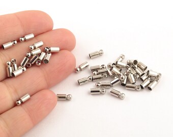 Rhodium vergulde binnenmaat 2,5 mm eindkap, enorme eindkappen, massief messing eindkap, gerhodineerde eindkap, sieradenleverancier, 10 stuks, SL-106