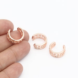 Rose Gold Plated Ear Cuff, Patterned Ear Cuff, Hoop Ear, Rose Gold Plated Hoop Ear Cuff, Earrings Findings, Jewelry Supplier, 16mm, CP-30