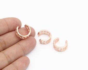 Rose Gold Plated Ear Cuff, Patterned Ear Cuff, Hoop Ear, Rose Gold Plated Hoop Ear Cuff, Earrings Findings, Jewelry Supplier, 16mm, CP-30