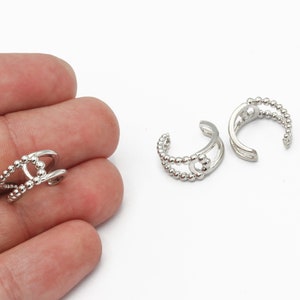 Rhodium Plated Ball Ear Cuff, Ear Cuff, Hoop Ear Cuff, Cartilage Earrings, Rhodium Plated Ear Cuff, Earrings Findings, 14mm, CP-184