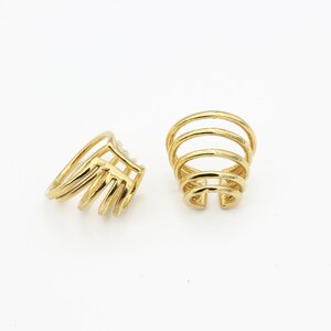 24k Gold Plated Cartilage Earrings, Ear Cuff, Dainty Ear Cuff, Brass Hoop Ear Cuff, Earrings Findings, Jewelry Supplier, 18x21mm, CP-244