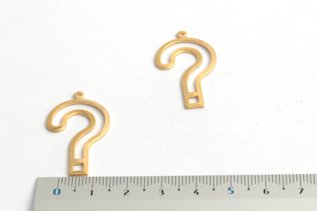 24k Gold Plated Question Mark Pendant, Question Mark Jewelry, Gold