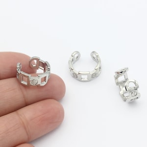 Rhodium Plated Ear Cuff, Dainty Ear Cuff, Hoop Ear, Rhodium Plated Hoop Ear Cuff, Earrings Findings, Jewelry Supplier, 15mm, CP-24