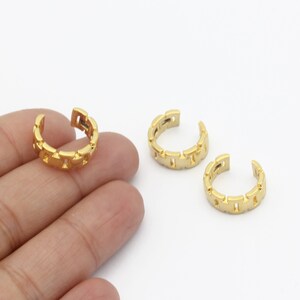 24k Gold Plated Ear Cuff, Dainty Ear Cuff, Hoop Ear, Brass Hoop Ear Cuff, Earrings Findings, Jewelry Supplier, Whosale, 16mm, CP-34