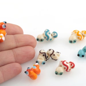 Hand Made Murano Glass Caterpillar Beads, Murano Animal Beads, Glass Caterpillar Beads, Caterpillar Bracelet Beads, 11x20mm, 1 Pcs, MR-11