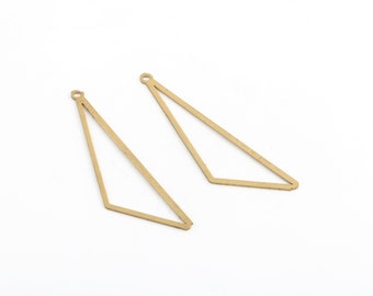 May include: Two gold-colored metal triangle earring blanks with a loop at the top.
