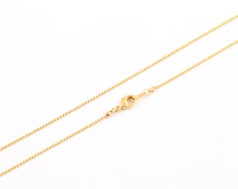 24k Gold Plated Ball Necklace Chain, Dainty Necklace Chain, Finished Chain, Ball Bar Chain, Ball Beaded Chain, Soldered Chains, AL-1115