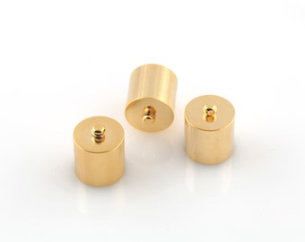 24k Shiny Gold Plated İnner Size 14mm End Cap, Huge End Caps, Solid Brass End Cap, Gold Plated End Cap, Connector, 15x18mm, AL-962