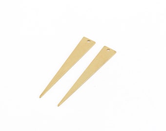 8x50mm Raw Brass Triangle Pendant, Raw Brass Triangle Earring, Chevron Pendant, Raw Brass Triangle Charm, Jewelry Supplies, 2 Pcs,RAW-104