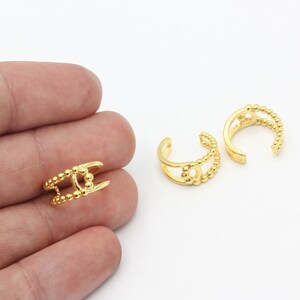 24k Gold Plated Ball Ear Cuff, Ear Cuff, Hoop Ear Cuff, Cartilage Earrings, Gold Plated Ear Cuff, Earrings Findings, 14mm, CP-182
