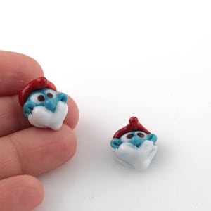 Hand Made Murano Glass Smurfs Dad Beads, Murano Smurfs Beads, Glass Cartoon Characters Beads, Smurfs Bracelet Beads, 13x14mm, 1 Pcs, MR-4