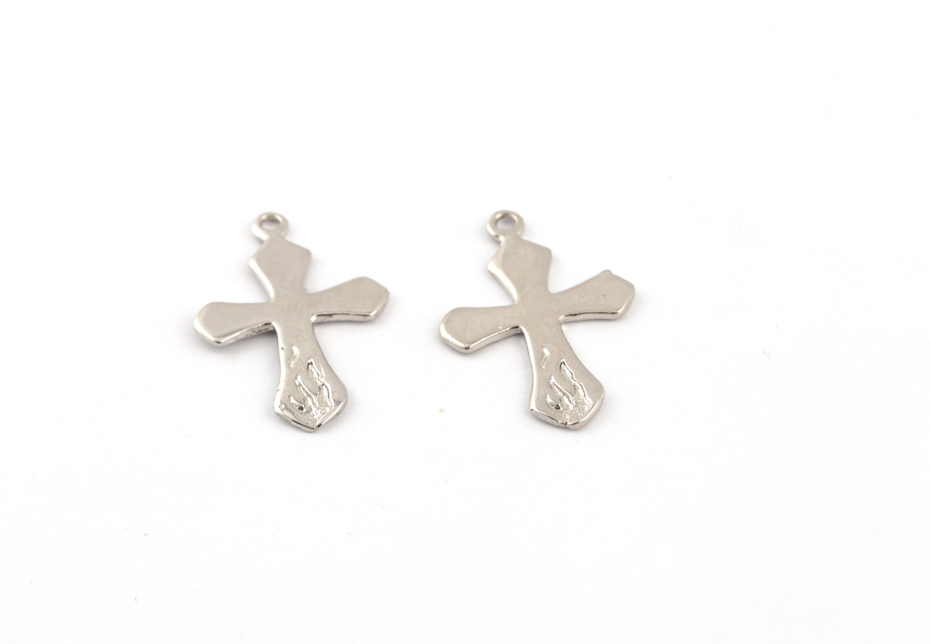 Rhodium Plated Cross Charms, Religious Pendant, Religious