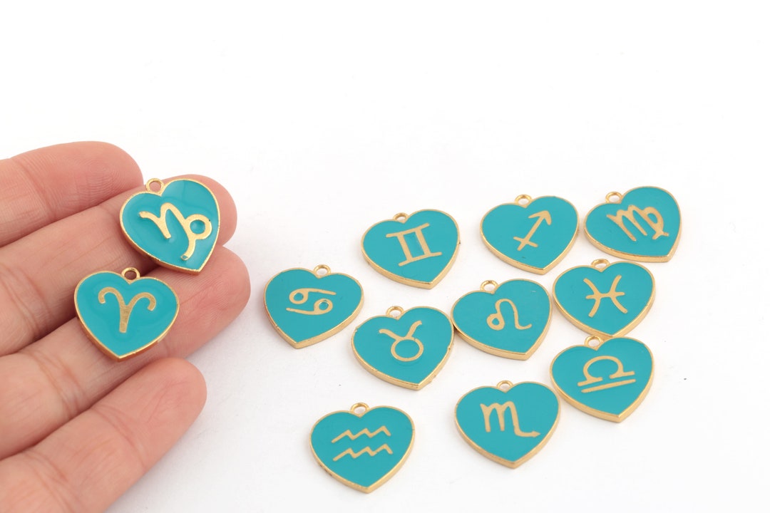 24k Gold Plated Zodiac Sign Charms, Zodiac Sign Pendant, Astrology