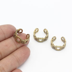 Raw Brass Ear Cuff, Dainty Ear Cuff, Hoop Ear, Raw Brass Hoop Ear Cuff, Earrings Findings, Jewelry Supplier, 15mm, CP-48