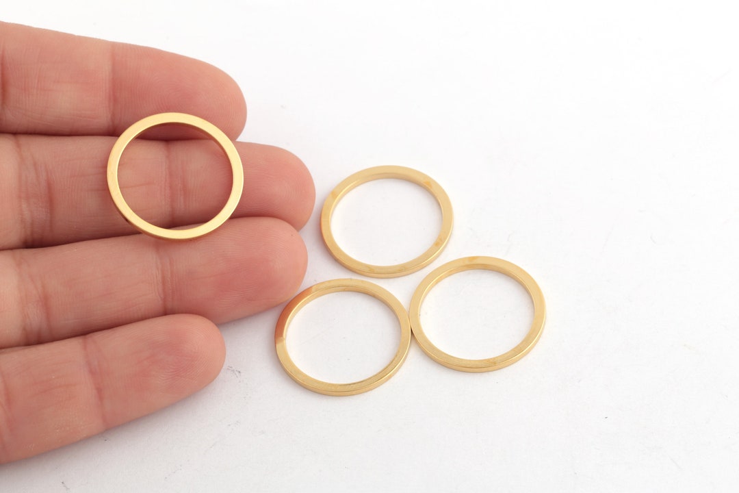 24k Gold Plated 20mm Closed Ring, Circle Connector, Gold Plated Hoops ...