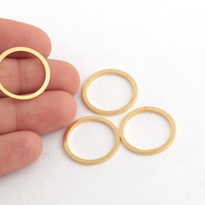 24k Gold Plated 20mm Closed Ring, Circle Connector, Gold Plated Hoops, Round Charms, Closed Flat Ring, Linking Rings, 10Pcs, AL-183