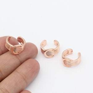 Rose Gold Plated Buckle-Look Ear Cuff, Patterned Ear Cuff, Hoop Ear, Hoop Ear Cuff, Earrings Findings, Jewelry Supplier, 14mm, CP-27