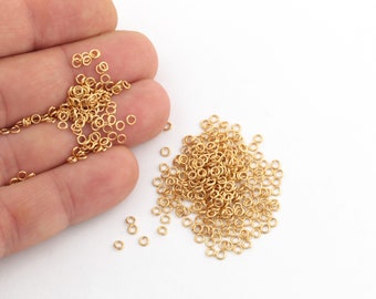 0.50x3mm 24k Gold Plated Jump Rings, Open Jump Rings, High Quality Jump Rings, Gold Plated Connectors, Brass Jump Rings, 100 Pcs,  AL-8
