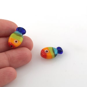 Hand Made Murano Glass Fish Beads, Murano Animal Beads, Glass Fish Beads, Fish Bracelet Beads, Animal Jewelry, 12x19mm, 1 Pcs, MR-3