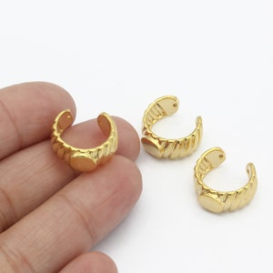 24k Gold Plated Ear Cuff, Dainty Ear Cuff, Hoop Ear, Brass Hoop Ear Cuff, Earrings Findings, Jewelry Supplier, Whosale, 16mm, CP-33