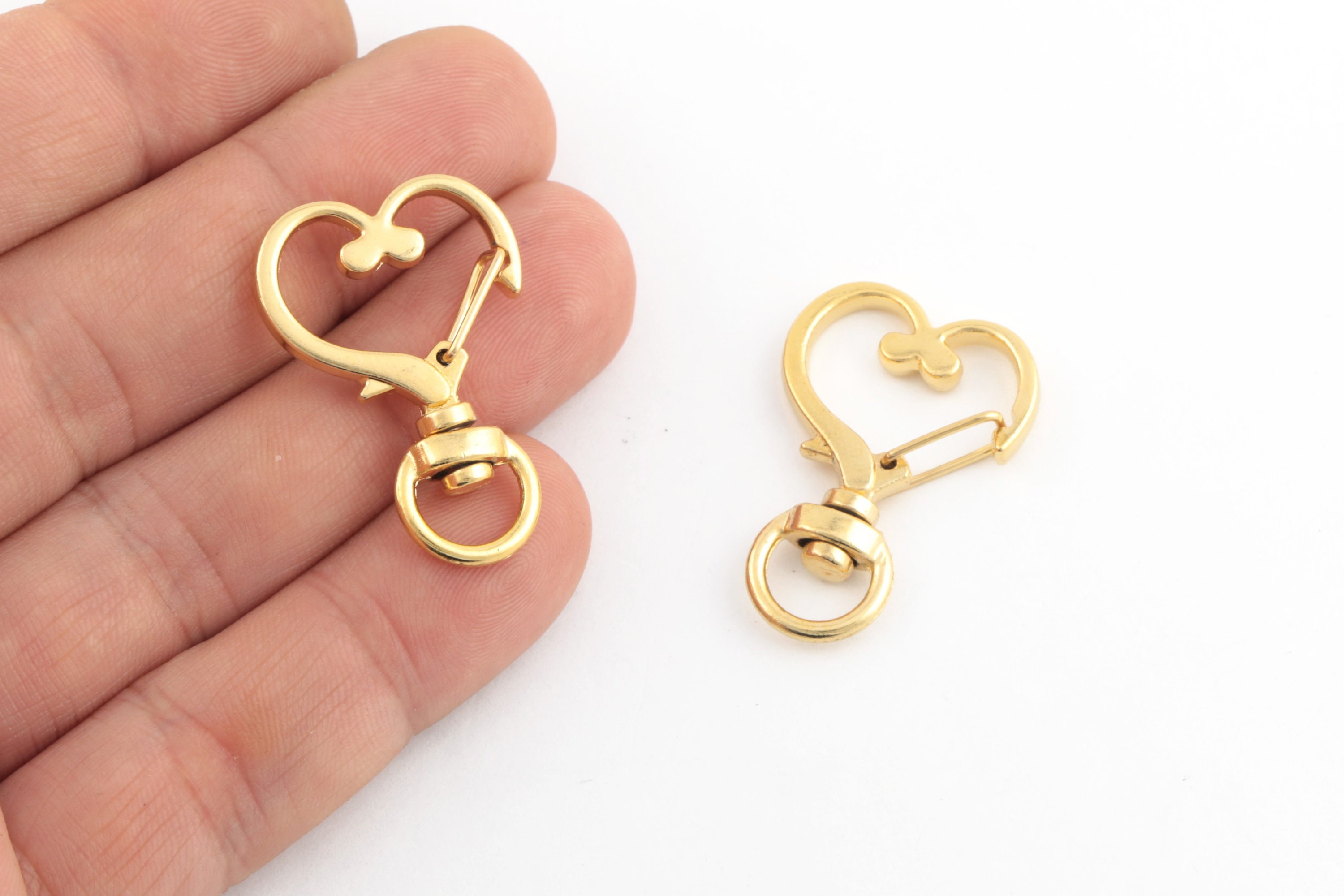 Heart Keyring River Island Keyring 24x35mm 24k Shiny Gold Plated