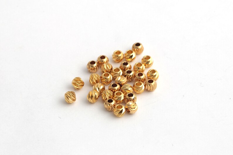 5mm 24k Gold Plated Laser Cut Beads Laser Cut Spacer Beads Etsy