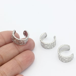 Rhodium Plated Ear Cuff, Patterned Ear Cuff, Hoop Ear, Rhodium Plated Hoop Ear Cuff, Earrings Findings, Jewelry Supplier, 14mm, CP-25