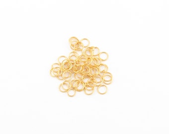 0.80x7mm 24k Anillos de salto chapados en oro, Anillos de salto abiertos, Anillos de salto de alta calidad, Conectores chapados en oro, Anillos de salto de latón, 25Pcs, AL-12