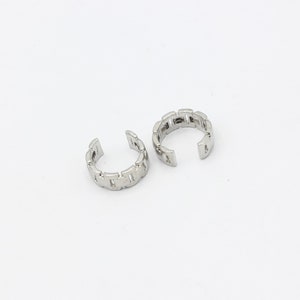 Rhodium Plated Ear Cuff, Dainty Ear Cuff, Hoop Ear, Brass Hoop Ear Cuff, Earrings Findings, Jewelry Supplier, Whosale, 16mm, CP-183