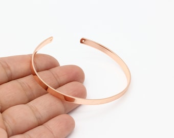 Rose vergulde armband, verstelbare armband, manchetarmband, gepolijste armband, boho stapelarmbanden, handgemaakte messing armbanden, 1-delig, BL-7