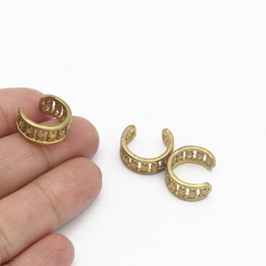 Raw Brass Ear Cuff, Patterned Ear Cuff, Hoop Ear, Raw Brass Hoop Ear Cuff, Earrings Findings, Jewelry Supplier, 16mm, CP-46