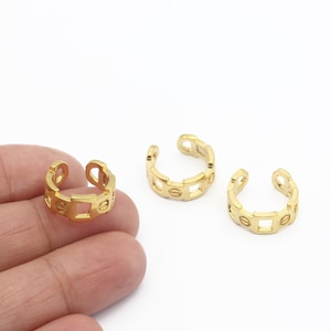 24k Gold Plated Ear Cuff, Dainty Ear Cuff, Hoop Ear, Gold Plated Hoop Ear Cuff, Earrings Findings, Jewelry Supplier, 15mm, CP-13