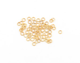 0.80x4mm 24k Gold Plated Jump Rings, Open Jump Rings, High Quality Jump Rings, Gold Plated Connectors, Brass Jump Rings, 100 Pcs,  AL-9