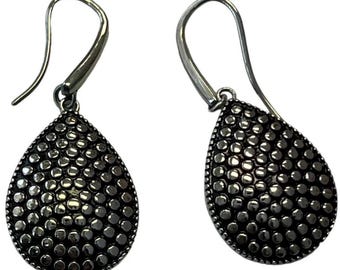 Milor Vintage hammered silver dangle earrings Italian made