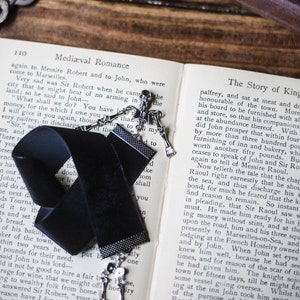 Skeleton Velvet Bookmark: Spooky Book Lover Gift