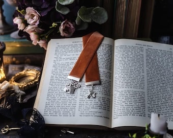 Scythe and Sparrow Inspired Burnt Orange Velvet Ribbon Bookmark