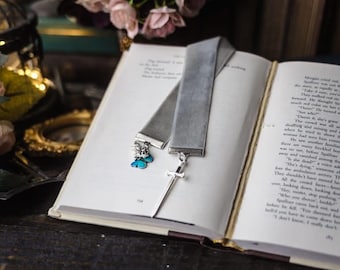 Quicksilver: Silver or Purple Velvet Ribbon Bookmark, Bookish Gift