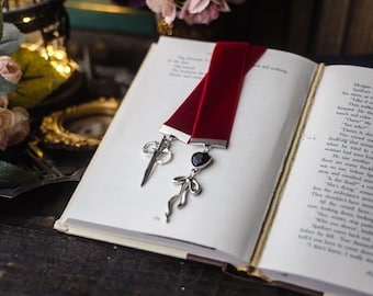 Trigger Warning Dark Romance Velvet Bookmark: Reader Gift, Bookish Merch