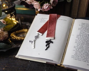 Coquette Dark Romance Velvet Bookmark: Reader Gift, Bookish Merch