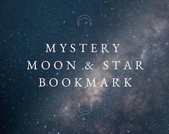 Mystery Moon and Star Skinny Velvet Ribbon Two Bookmark Bundle . Gift for Reader