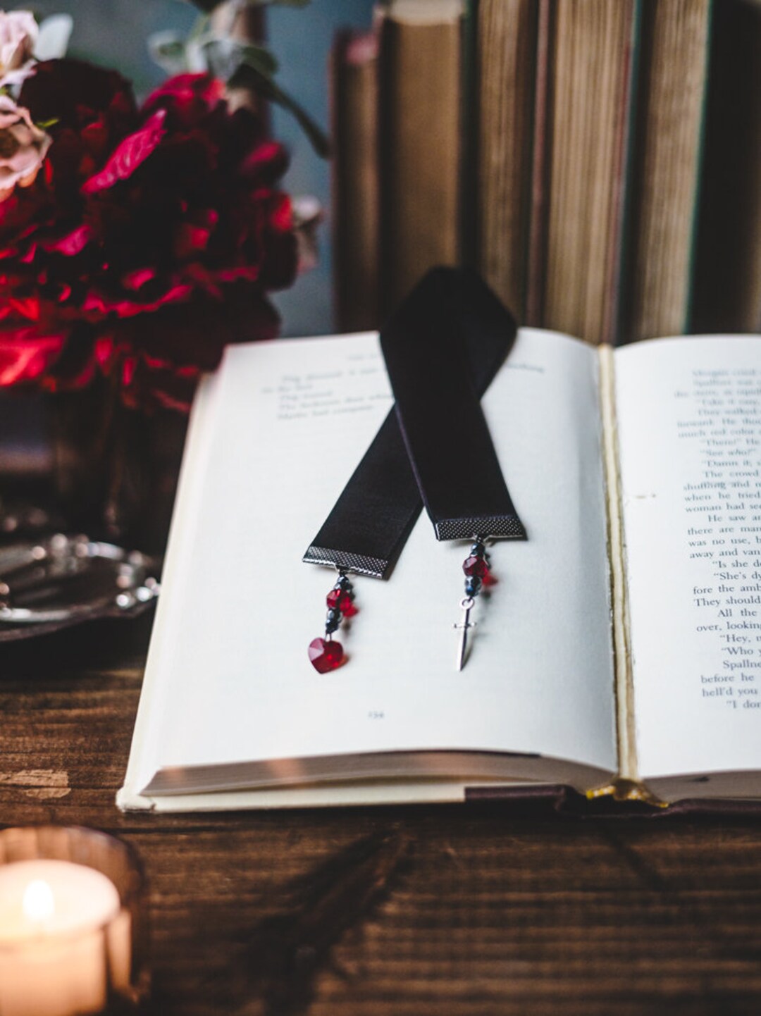Enemies to Lovers, Black Velvet Ribbon Bookmark, Charmed Bookmark ...