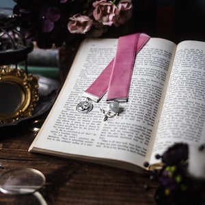 Once Upon a Broken Heart, Pink Velvet Ribbon Bookmark, Ballad of the Archer and the Fox, Bookish Merch, Evangeline Fox and Jacks